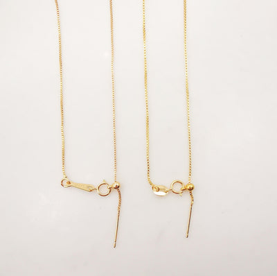 18K Box Finished Chain for Necklace/ Bracelet With Spring Clasp, 0.8mm, 18 Inch/8 Inch READY To WEAR Necklace Bracelet Findings Z100