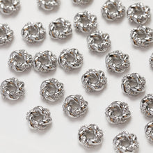 Load image into Gallery viewer, Flat Circle Twist Spacer Beads, CZ Pave Beads, 14K Gold Plated, Dainty Earring Making Beads, Jewelry Finding GZ357