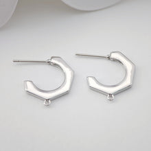 Cargar imagen en el visor de la galería, Pendientes en forma de C con aro, oro y plata de 18 quilates, sin níquel, con aro, hipoalergénicos, ZX200