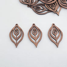 Load image into Gallery viewer, Leaf Shape Geometric Shape Wood Charms, Wooden Pendant, Reclaimed Walnut Wood, Geometric Statement Wood Earrings Diy Ideas JT1017