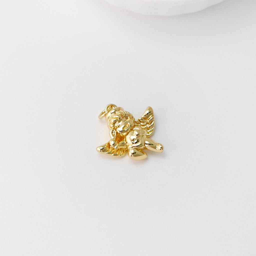 Gold Angel Charms, 18K Gold Plated Angel pendants for Necklace and Bracelet, Jewelry Findings