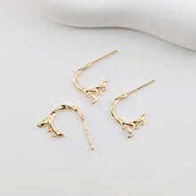 Load image into Gallery viewer, 14K Gold Plated Ear Wires with 2 loops, Cubic Pave, S925 silver pin, Nickel Free, Fish Hooks, Ear Wires for Jewelry Making ZX261