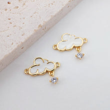 Load image into Gallery viewer, Dainty Cloud Starfish Connector, Enemal Micro CZ Pave Clouds Pendant, 18K Gold Plated, Bracelet Making Charm, Jewelry Findings S190