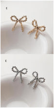 Load image into Gallery viewer, Bow Earrings Collection, Bow Tie Earring Post with Loop, 14K Gold/Silve Plated, S925 Silver Pin Nickel Free Earrings GZ724