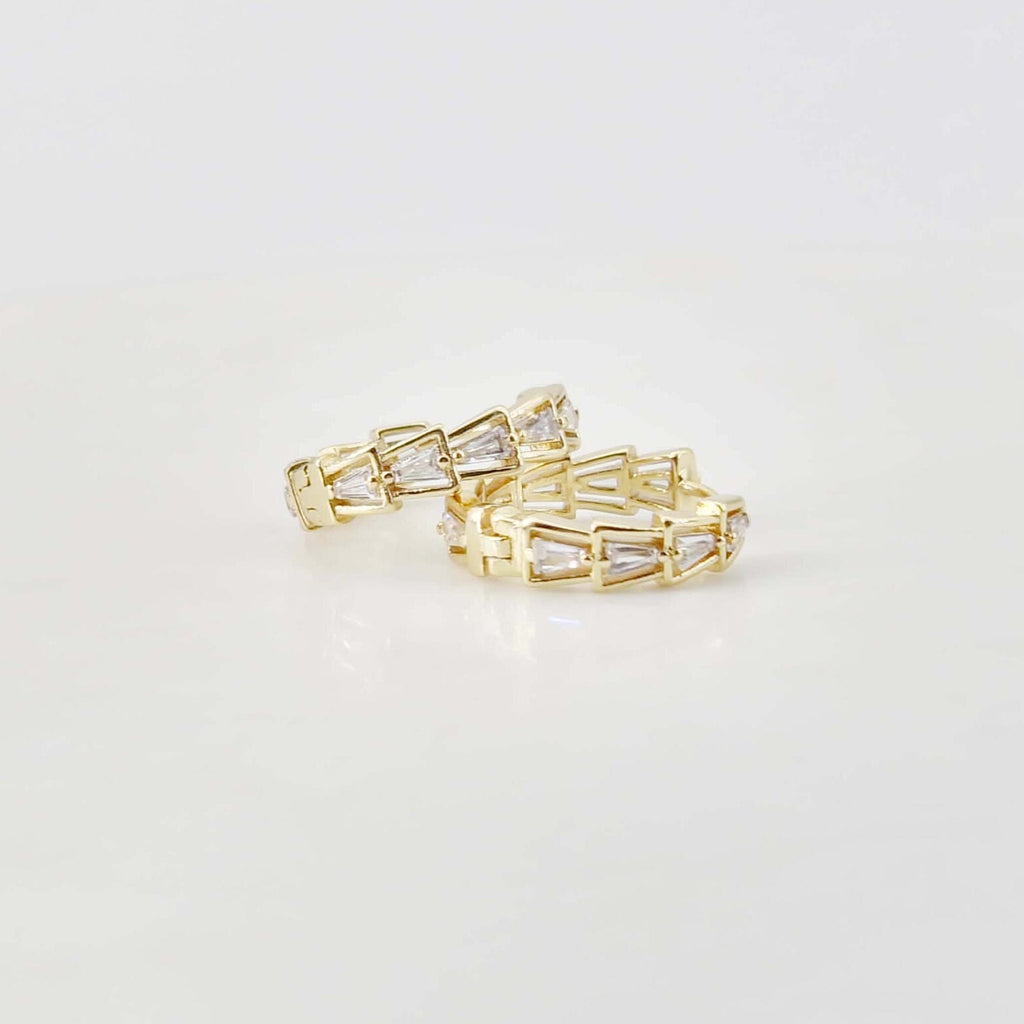 Cubic Pave Ear Hoops, 18.6mm 18K Gold Plated Leverback Earrings, Huggie Hoops Earring Finding with Loops S20657