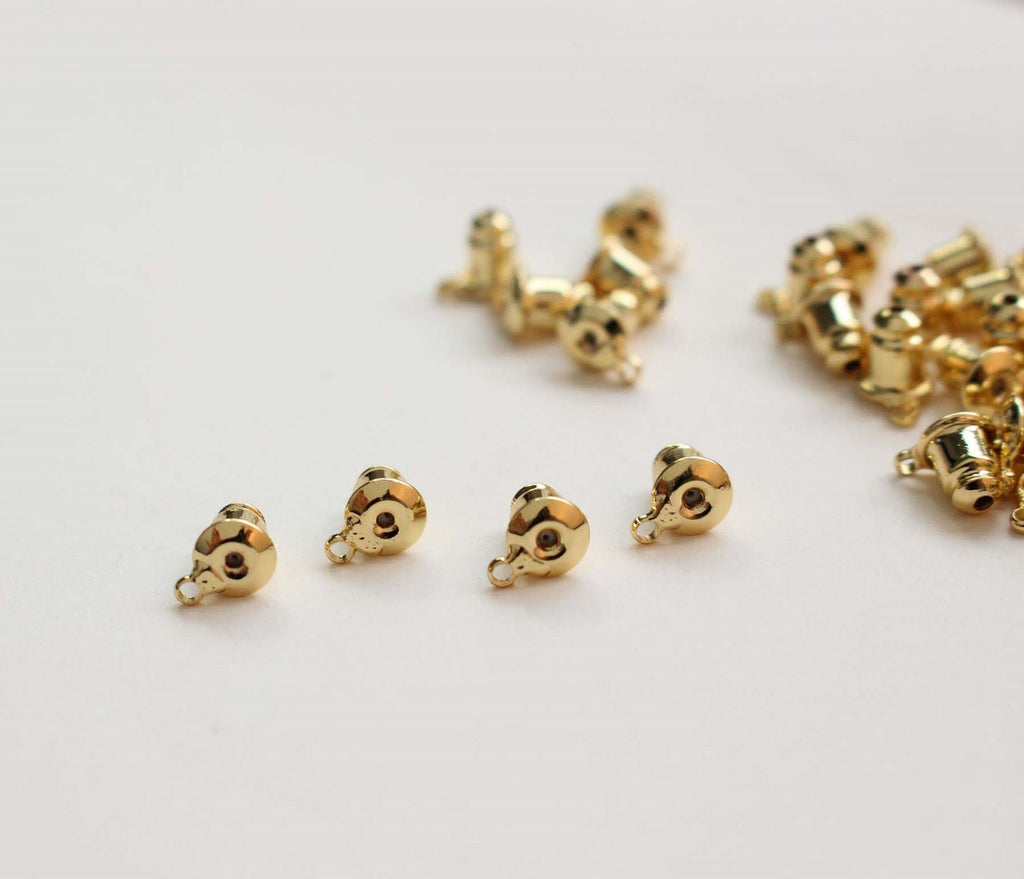 20 tuercas para pendientes con aro, cierres chapados en oro, tapones para pendientes, accesorios para pendientes al por mayor GZ327