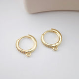 Cubic Zirconia Ear Hoops Multicolor Pave Crystal , 15.3*14mm, 18K Gold Plated Leverback Earrings, Huggie Hoops Earring D0155