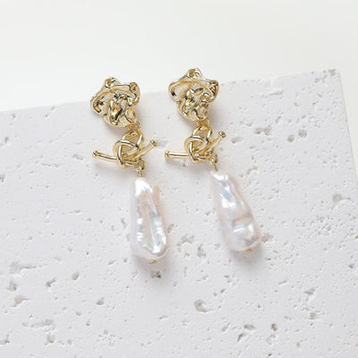 Irregular Ear Post With Loop, S925 Silver Ear Pin Nickel Free, Gold/Silver/Matte Gold Ear Stud, Hypoallergenic Earring Findings BB036