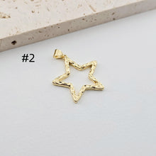 Load image into Gallery viewer, Openwork Star Charms, Openwork Heart Charms, 18K Gold Plated, Bracelet Making Pendant, Jewelry Findings S1278