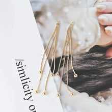 Load image into Gallery viewer, 10pcs Gold Chain Tassel Pendant, Gold Beads Snake Chain Charm, 18K Gold Plated Earring Chain Pendant, Earring Findings ZX086