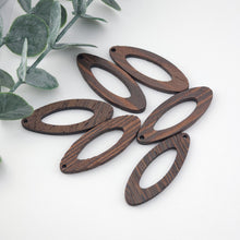 Load image into Gallery viewer, Teardrop Wood Charms, Drop Wooden Pendant, Reclaimed Walnut Wood, Geometric Statement Wood Earrings Diy Ideas JT996