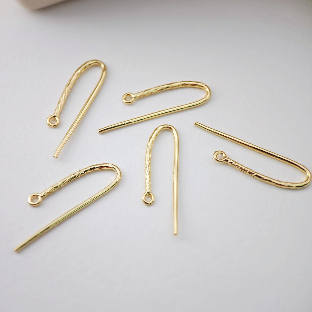 Fish Hooks, 18K Gold Plated Ear Wires, Gold Earring Earring Hooks, Ear Wires for Jewelry Making D0188