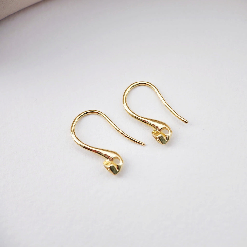 18K Gold Plated Ear Wires, Cubic Pave Earring Hooks, Nickel Free, Fish Hooks, Ear Wires for Jewelry Making D0159