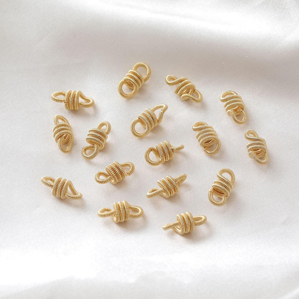 Twist Connector with loops, Knotted Springs Connector, 14K Gold/Silver Plated Bracelet Making Findings, Bracelet Jewelry Findings GT095