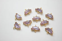 Load image into Gallery viewer, Danity Half Circle Connector with 2 holes, 14K Gold Plated, Crystal Connectors, 15x15mm Jewelry Findings JH032