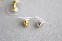 Load image into Gallery viewer, 100PCS Ear Flat Backs, Gold Plated Earring Backs, Rubber Earring Stoppers, Wholesale Earring Findings GZ223-ZX7005