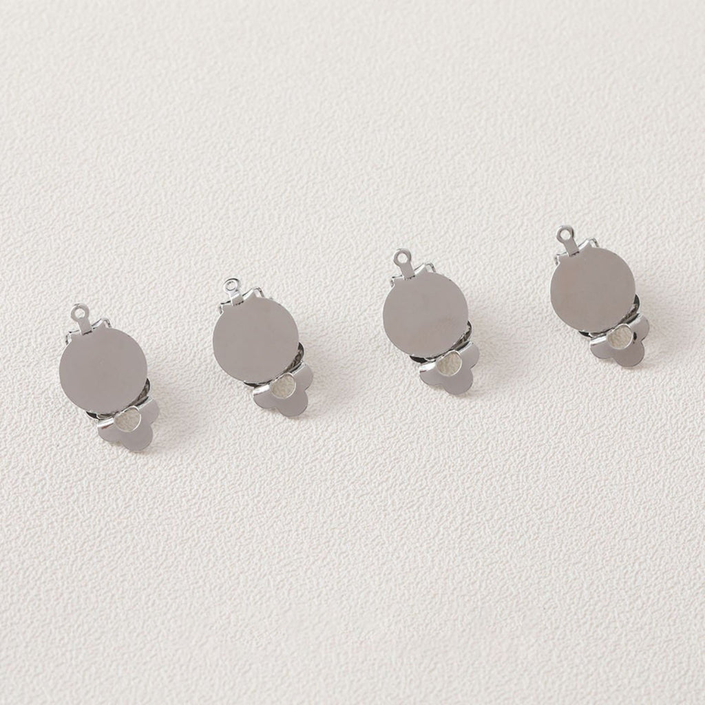 مشبك غير مثقوب على أقراط الأذن، مع وسادة مسطحة ووسادات مطاطية مريحة، 10 مم، 12 مم، مطلي بالذهب/الفضة عيار 18 قيراطًا، أداة العثور على الأقراط بنفسك GZ147