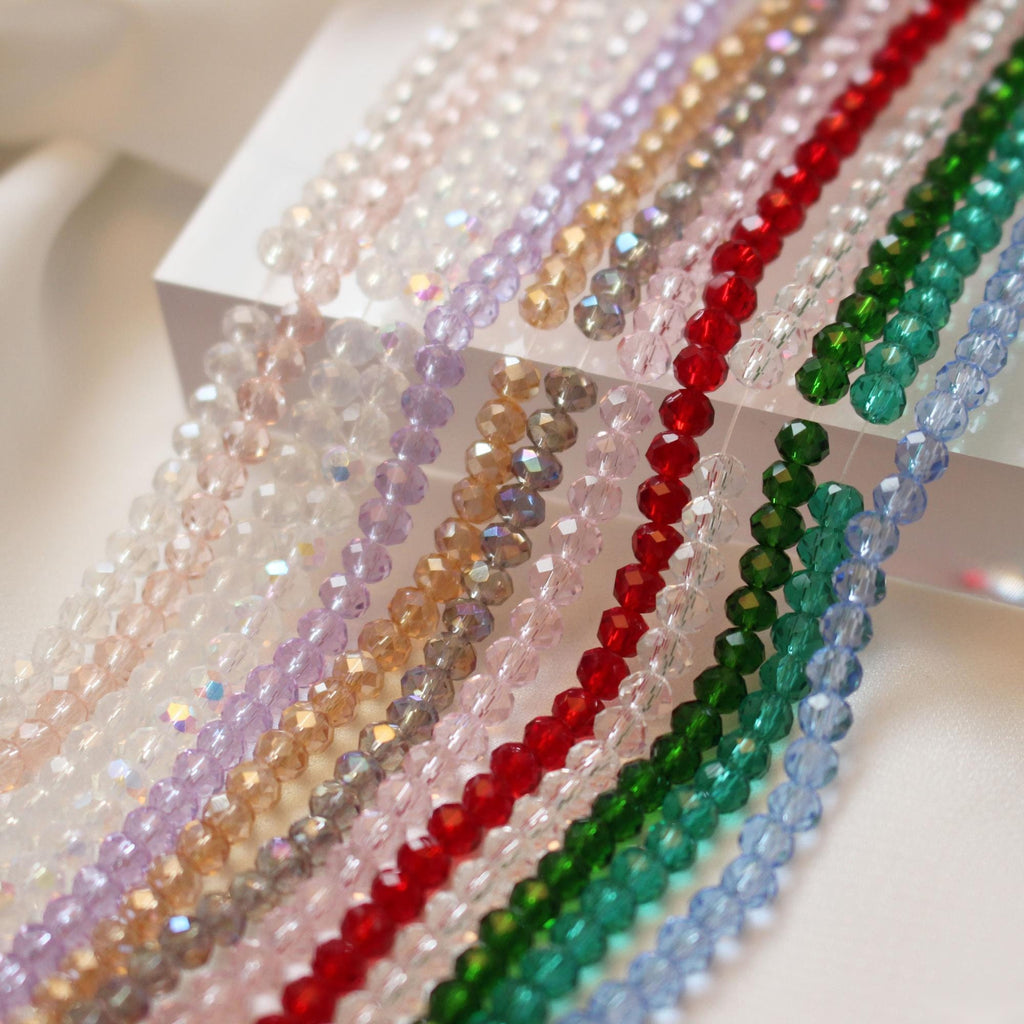 4mm Round Cut Faceted Glass Beads, Crystal Glass Loose Beads for Jewelry Making, DIY Beads Finding GZ028