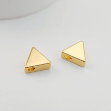 Load image into Gallery viewer, Triangle Spacer Beads, 18K Gold Plated , Dainty Bracelet Necklace Making Beads, Jewelry Finding S325