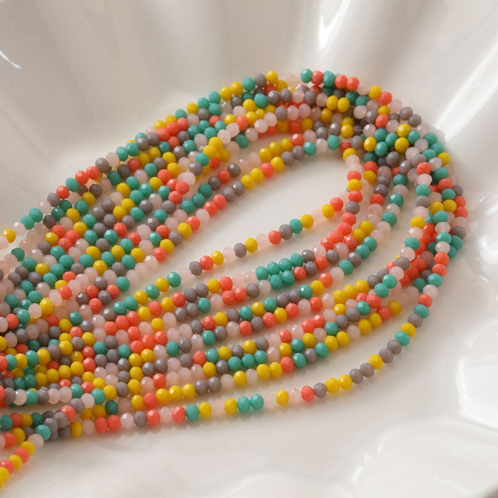 3mm Round Cut Faceted Glass Beads, Crystal Glass Loose Beads for Jewelry Making, DIY Beads Finding GZ539