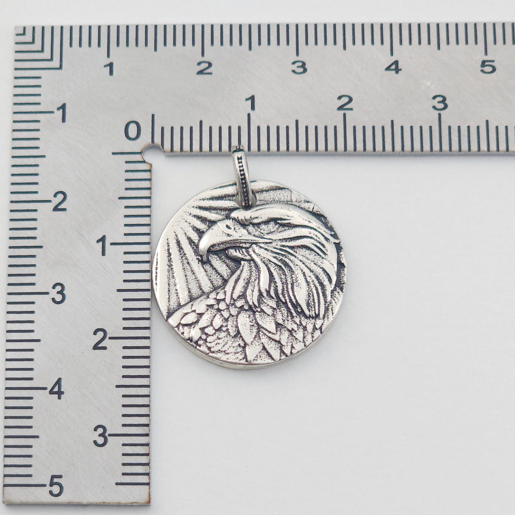 Round Portrait Pendant, Eagles Charm, 18K Gold Plated, Antique Silver, Necklace Making Charm, Jewelry Findings S1158
