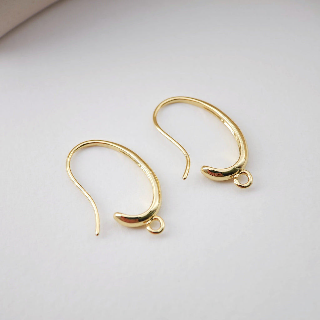 Fish Hooks, 18K Gold Plated Ear Wires, Gold Earring Earring Hooks, Ear Wires for Jewelry Making D0177