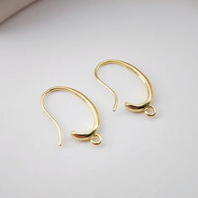 Load image into Gallery viewer, Fish Hooks, 18K Gold Plated Ear Wires, Gold Earring Earring Hooks, Ear Wires for Jewelry Making D0177