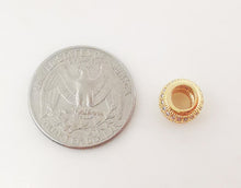 Cargar imagen en el visor de la galería, Cuentas espaciadoras cúbicas pavé, redondas, bañadas en oro de 18 quilates, para pulseras y collares, 9,6 x 5,2 mm, accesorio de joyería S1055