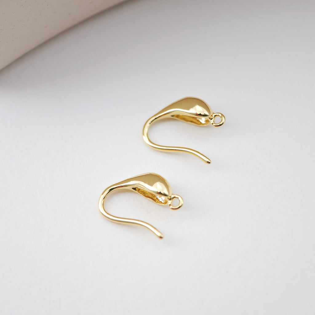 Fish Hooks, 18K Gold Plated Ear Wires, Gold Earring Earring Hooks, Ear Wires for Jewelry Making D0179