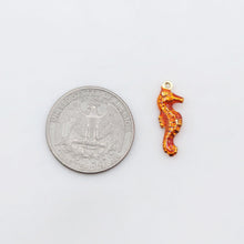 Load image into Gallery viewer, Enamel Seahorse Charms, 18K Gold Plated Charms, Seahorse Pendant for Necklace Jewelry Findings S20516