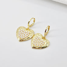 Load image into Gallery viewer, Cubic Heart Charms, 18K Gold Plated CZ Pave Love Charms, Bracelet Necklace Making Pendants, Jewelry Findings S20696