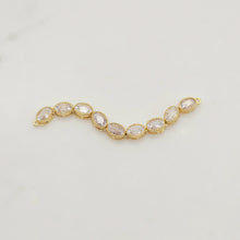 Load image into Gallery viewer, Rainbow Cubic Tennis Connector, 18K Gold Plated CZ Pave Tennis Pendant, 70mm in length, Bracelet Making Charm, Jewelry Findings S20342