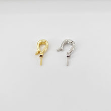 Load image into Gallery viewer, 10pcs- 18K Gold Plated Pendant Top with Peg Bail, CZ Pave Pendant Snap on Bails, Clasp Link Connector, Jewelry Making S20713