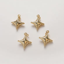 Load image into Gallery viewer, North Star Charms, Star Connector, Crystal Cubic Pave Star Pendant, 18K Gold Plated, Necklace Making Star Charms, Jewelry Findings ZZ040