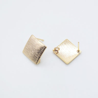 10 piezas de pendientes cuadrados dorados con aro, sin níquel, talla S/M, con aro, hipoalergénicos, ZX109