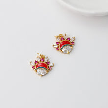 Load image into Gallery viewer, Bride Charms, Enamel Clowns Charm, 18K Gold Plated Cubic Pave Charms, Necklace charms, Jewelry Findings