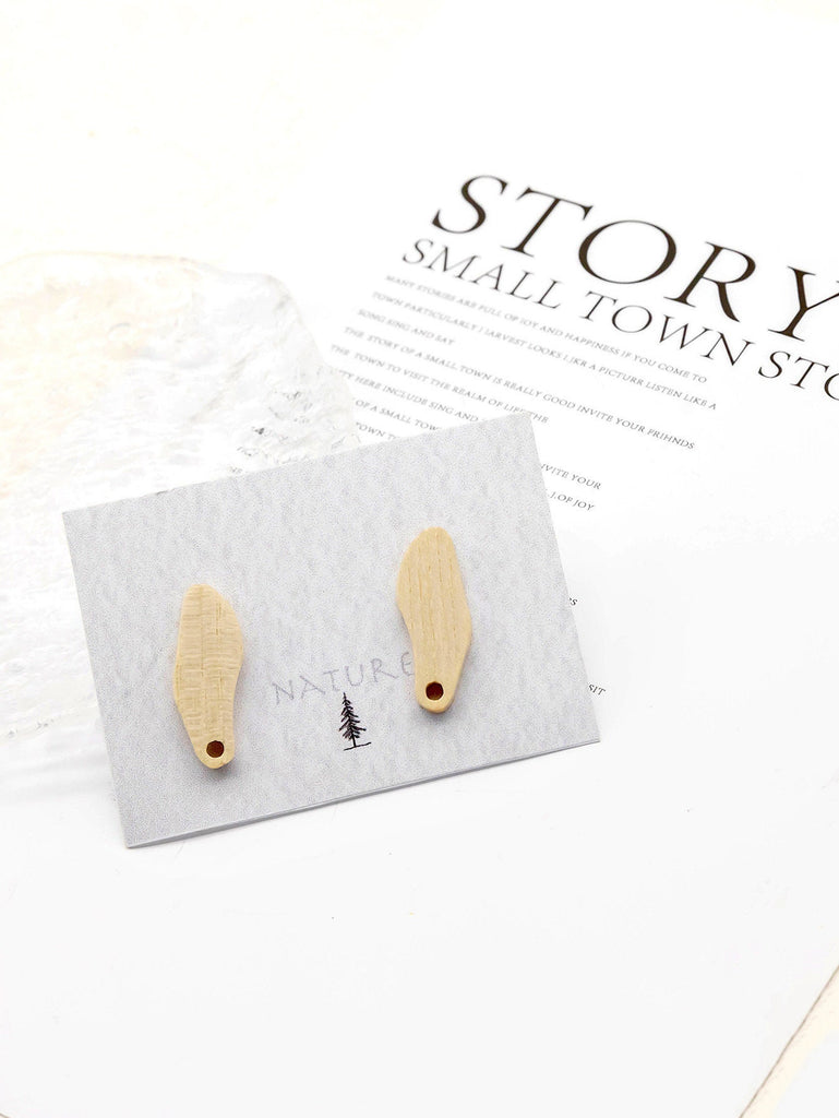 أقراط خشبية مكونة من 4 قطع، أقراط خشبية غير منتظمة للنساء، مصنوعة من خشب الجوز المستصلح، خالية من النيكل، أقراط خشبية بوهو JT917