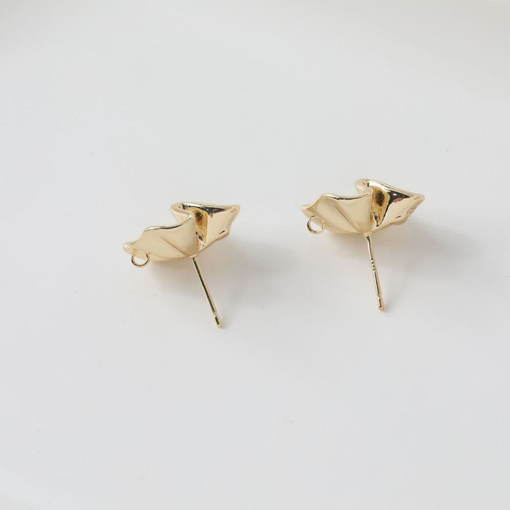 Irregular Niche Ear Post With Loop, S925 Silver Ear Pin Nickel Free Earrings, Gold/Silver Ear Stud, Hypoallergenic Earring Findings BB014