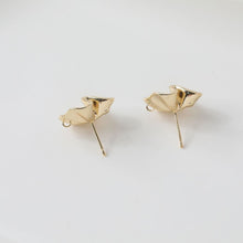 Load image into Gallery viewer, Irregular Niche Ear Post With Loop, S925 Silver Ear Pin Nickel Free Earrings, Gold/Silver Ear Stud, Hypoallergenic Earring Findings BB014