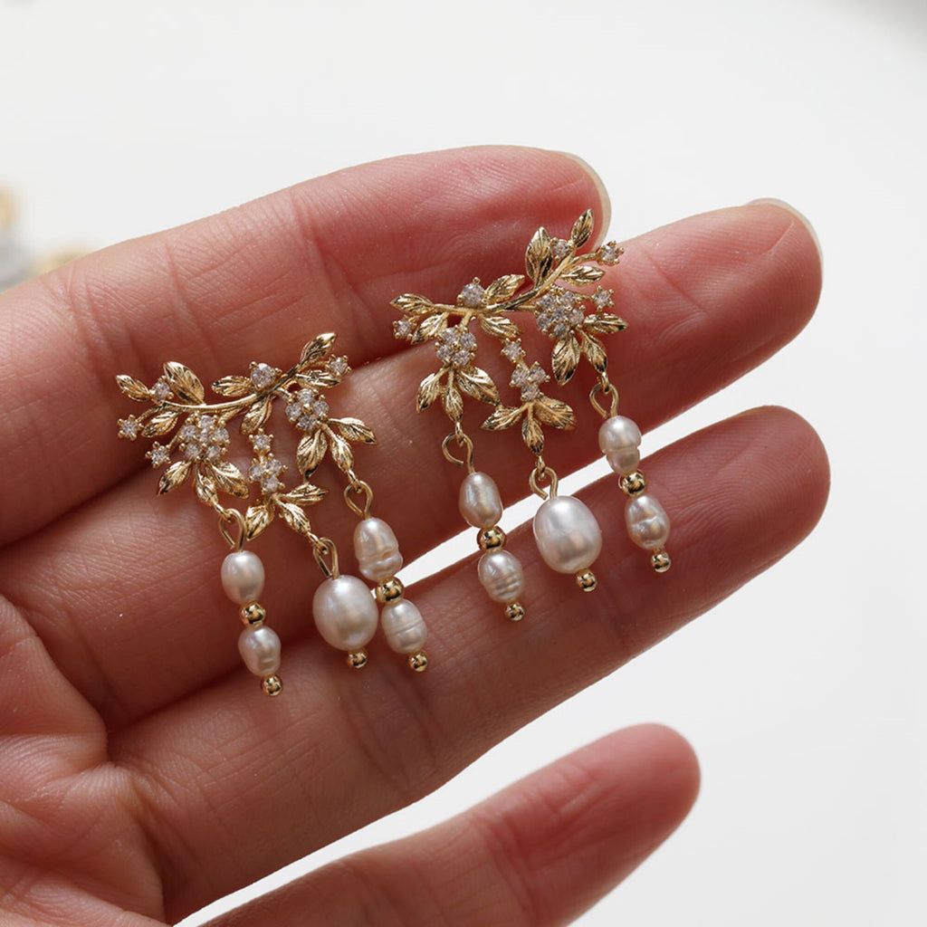 Leaf Earring Post With Loop, S925 Silver Ear Pin, Nickel Free Earrings, CZ Pave Ear Stud, Hypoallergenic Earring Findings GZ232