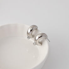 Load image into Gallery viewer, C Shape Earrings Post With Loop, 18K Gold Plated, Nickel Free, S925 Silver Pin, Ear Stud Hypoallergenic Earring Findings D0366