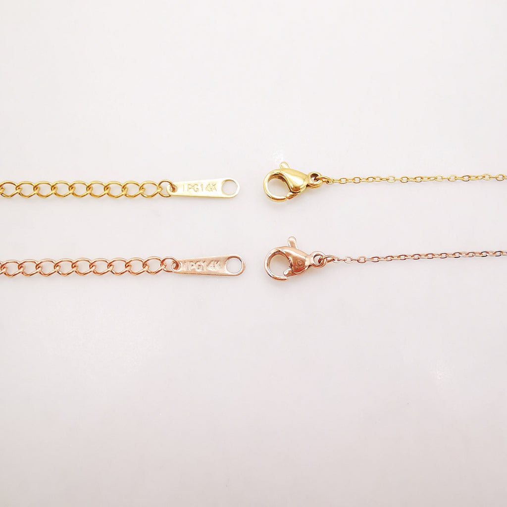 10PCS 14K Gold Plated Necklace Chain, 316L Stainless Steel Necklace, 45cm/18 inch, Oval Cable Chain, P028