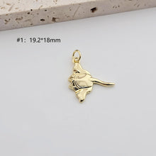 Load image into Gallery viewer, Gold Marine Life Pendant, 18k Gold Plated Brass Charm, Polish Gold Fish Pendant, Necklace Making, Jewelry Findings S1271