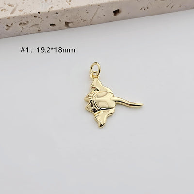 Gold Marine Life Pendant, 18k Gold Plated Brass Charm, Polish Gold Fish Pendant, Necklace Making, Jewelry Findings S1271