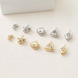 Star Charms, Moon, Seashell, Triangles, Crystal Cubic Pave Pendant, 14K Gold Plated, Necklace Making, Jewelry Findings GZ407