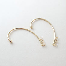 Load image into Gallery viewer, Ear Clips No Piercing For Women, with 3 loops, 14K Gold/Silver, Ear Cuff Clip, Pierceless, Ear Wrap Findings GS005
