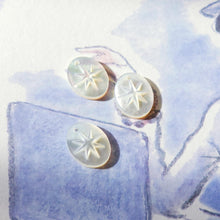 Load image into Gallery viewer, North Star White Mother-of-Pearl, MOP Shell Pendant, Engraved White Nacre, Shell Charm, Oval Shell Jewelry Making Findings RY034