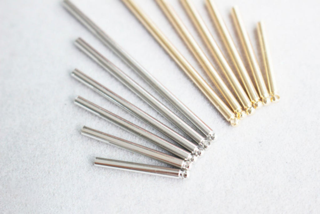10pc Long Bar Pendant, 18K Gold Plated Bar Charm, 2cm,2.5cm,3cm,3.5cm,4cm, 5cm, Earring Making Findings GZ177-ZX7016