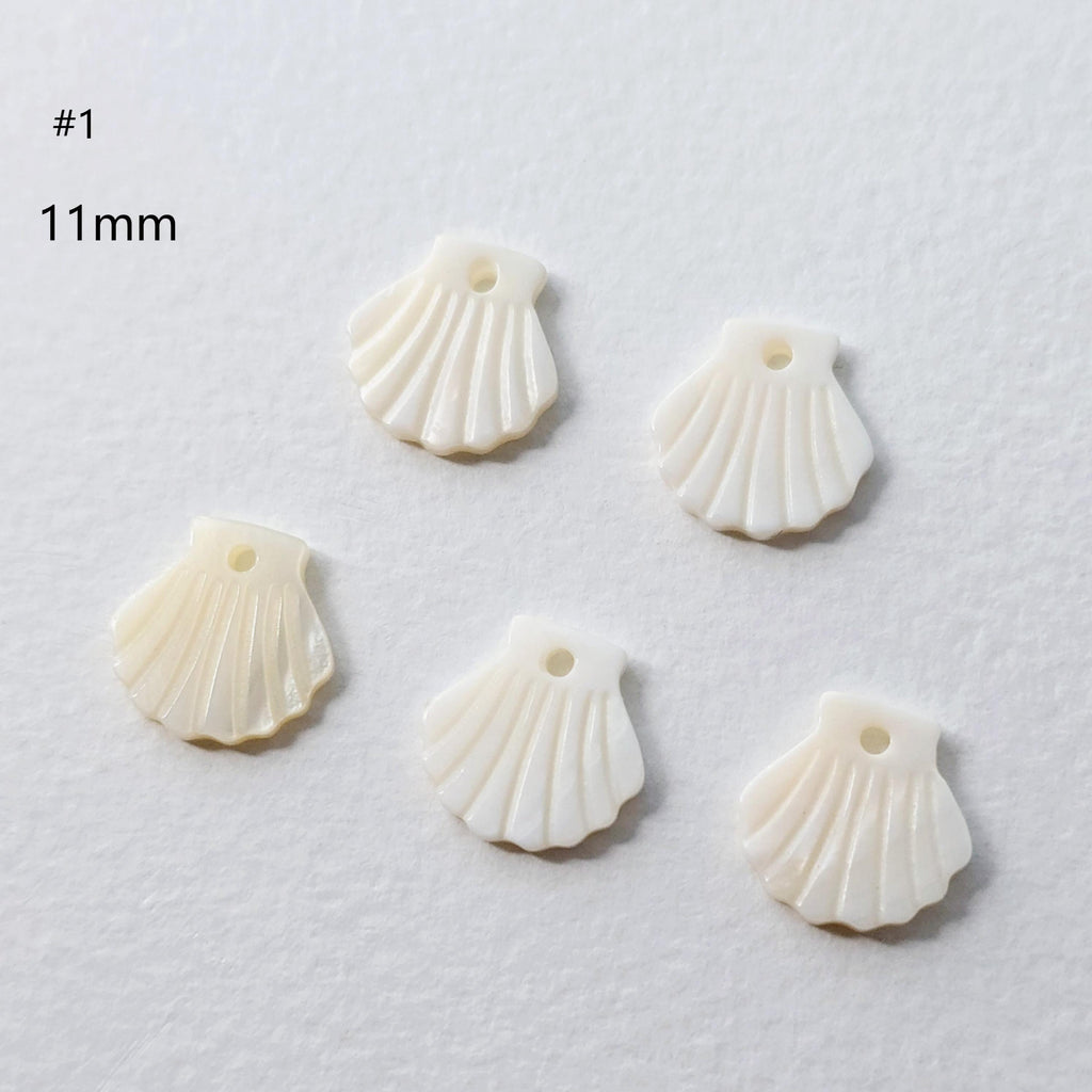 10pcs Small Leaf Shape White Mother-of-Pearl, MOP Shell Pendant, White Nacre, Shell Charm, Mother of Pearl Jewelry Making Findings RY059