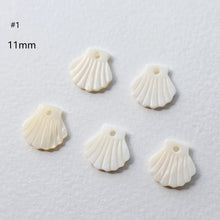 Load image into Gallery viewer, 10pcs Small Leaf Shape White Mother-of-Pearl, MOP Shell Pendant, White Nacre, Shell Charm, Mother of Pearl Jewelry Making Findings RY059